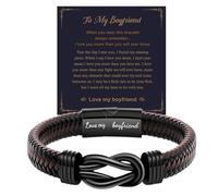 YADODO To My Son Bracelet with Box From Mum Dad for Christmas Personalised Leather Bracelets Gifts Engraved Name Christmas Bracelets Unique Gifts for Son Xmas Birthday Present for Boys Graduation