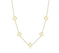 YADUDA Dainty Hollow Four Leaf Clover Choker Necklace Tiny Cute Clover Pendant Station Necklaces for Women 18K Gold Plated Stainless Steel Lucky 4 Leaf Pendant Jewelry
