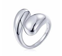 YADUDA Gold Silver Rings Set for Women Chunky Statement Rings ZC Dome Evil Eye Croissant ring Thick 18K Gold Plated Band Rings, 6 UK, Metal, No Gemstone