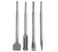 YaeCCC 4pcs Chisel Hammer Drill Bits - Alloy Steel Chisel Set - Tile Chisel-Rotary Hammer Bits Set - Flat Chisel, Grooving (Gouge) Chisel, Point
