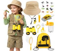 YAEGIMHT 12 Pcs Bug Catcher Set Explorer Costume Kids, Explorer Kit Accessories(Yellow)