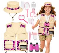 YAEGIMHT 8 Pcs Explorer Costume Kids with Bug Hunting Kits for Children