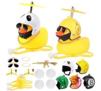 YAEGIMHT Rubber Duck Bike Bell Set Kids mit 2 LED Light Duck & 5 Helmet Accessories