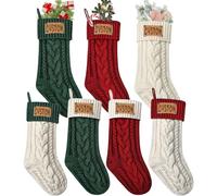 YAEILOV 3 PC Personalised Christmas Stockings Custom Engraved Name Christmas Stocking Customised Xmas Stockings for Fireplace Christmas Holiday Party Decorations