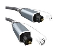Yaekea 5FT-Toslink Optical Audio Cable Compatible with Soundbar, Stereo Systems, Home Cinema, Xbox One/PS4, TV, Amplifier, Speaker optical cable Grey Braid fiber optic cable