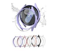 Yaekea 6+6 Pack Accessories Compatible with Samsung Galaxy Watch 7 Screen Protector Case 44mm + HD Ultra-thin Tempered Protective Film, Hard PC Bumper Waterproof Face Cover Set for Galaxy Watch 7 44mm