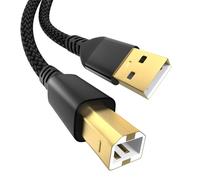 Yaekea USB A to USB 2.0 B Printer Cable Designed for HP Epson Canon Brother Dell Lexmark Xerox Samsung Oki USB Midi Cable for Scanner/Midi Keyboard/Digital Piano/DAC Black Braid USB Cable-3.3FT