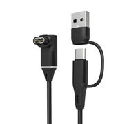 Yaekea USB C/A Charger Cable Compatible with Garmin Forerunner 55 165 265 970 255,Vivoactive 5 6,Venu 3 Sq2, Instinct 3 2,Fenix 8 7 6 5, Approach S44 L-Shaped Braided
