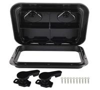 YaeMarine 17-1/4"x12-3/8'' Marine Boat Deck Access Hatch & Lid, Black (440mm x 315mm)