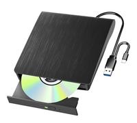 Yaeonku External Blu Ray Drive, USB 3.0 Type-C DVD CD Portable Blu Ray Player, 50GB BD write support, Ultra-Slim 3D External Blu Ray Burner, Portable Player/Rewriter for Laptop Windows Mac