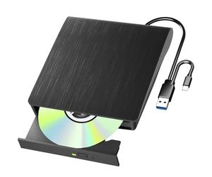 Yaeonku External Blu Ray Drive, USB 3.0 Type-C DVD CD Portable Blu Ray Player, 50GB BD write support, Ultra-Slim 3D External Blu Ray Burner, Portable Player/Rewriter for Laptop Windows Mac