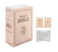 Yaepoip Bible Pillow Book Plush That Opens, Christian Faith Holy Bible Pillow - Book Shape, Openable (Beige)