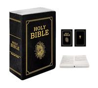 Yaepoip Bible Pillow Book Plush That Opens, Christian Faith Holy Bible Pillow - Book Shape, Openable (Black)