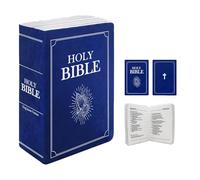 Yaepoip Bible Pillow Book Plush That Opens, Christian Faith Holy Bible Pillow - Book Shape, Openable (Blue)