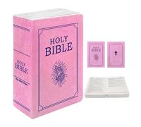 Yaepoip Bible Pillow Book Plush That Opens, Christian Faith Holy Bible Pillow - Book Shape, Openable (Pink)