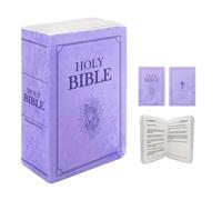 Yaepoip Bible Pillow Book Plush That Opens, Christian Faith Holy Bible Pillow - Book Shape, Openable (Purple)
