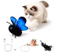 Yaepoip Smart Sensing Flapping Butterfly Toy for Cats, Interactive Cat Toy with Realistic Fluttering Wings, Motion Activated Butterfly Chase (#C)
