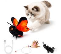 Yaepoip Smart Sensing Flapping Butterfly Toy for Cats, Interactive Cat Toy with Realistic Fluttering Wings, Motion Activated Butterfly Chase (#A)