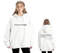 Yaepoip You Are Enough Hoodie, Dear Person Behind Me Hoodie, The Hope Hoodies to the Person Behind Me (White,M)