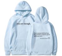 Yaepoip You are Enough Hoodie, Dear Person Behind Me Hoodie, to The Person Behind Me-World is a Better Place (Blue,M)