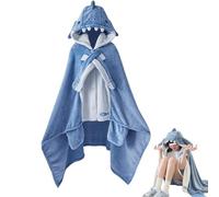 YAERLE Wearable Shark Blanket,Cute Bats Blanket Halloween Bat Cloak, Soft Cozy Multifunctional Shawl Cape Type Hooded Robe Air Conditioning Blanket (Color : Blue shark)