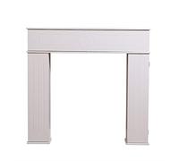Yaermei Moyle Living Room Fire Surround Wooden Mantelpiece Decorative Frame Hidden Storage Space White/Grey (white)