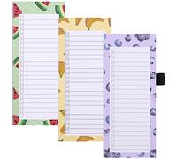 Yafe 3 Pack Magnetic Shopping List Pad for Fridge, 150 Tear Off Sheets 21.4 x 8.8cm Magnet Notepad Grocery List Fruit Theme Magnetic Notepads for To Do Lists, Shopping, Locker, Filing Cabinet