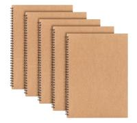Yafe 5 Packs Spiral Notebook A4, 120 Pages 60 Sheets Kraft Cover Wirebound Notebooks Bulk Journals, 8.3 * 11.6 inch Lined Notebook for Business Office School Travel