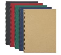 Yafe 5 Packs Spiral Notebook A4, 120 Pages 60 Sheets Kraft Cover Wirebound Notebooks Bulk Journals, 8.3 * 11.6 inch Lined Notebook for Business Office School Travel