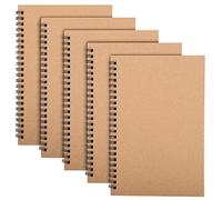 Yafe 5 Packs Spiral Notebook A5, 120 Pages 60 Sheets Kraft Cover Wirebound Notebooks Bulk Journals, 8.3 * 5.5 inch Lined Notebook for Business Office School Travel