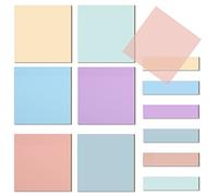 Yafe 600 Sheets Transparent Sticky Notes, 75 x 75mm,75 x 25mm Colourful Adhesive Removable See Through Sticky Notes Tabs for Books, Folders, Index,School Office Supplies