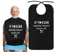 Yafe Funny Adult Bib with Crumb Catcher, Waterproof Reusable, 33.6 Inch