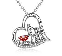 YAFEINI Animal Necklace Gifts Sterling Silver Red Panda/Axolotl/Panda/Llama Pendant Necklaces Cute Animal Jewellery for Women Girls Christmas Gifts