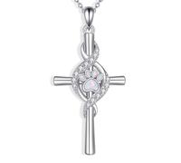 YAFEINI Cross Dog Claw Necklace 925 Sterling Sliver Paw Print Cross Pendant Necklace Animal Jewellery Gifts for Women