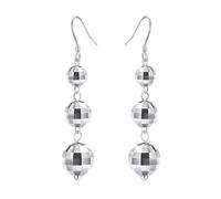 YAFEINI Disco Ball Earrings 925 Sterling Silver 70s 80s Mirror Disco Dangle Earrings for Women Retro Party Club Jewelry Gift