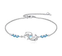 YAFEINI Dolphin Bracelet Sterling Silver Moonstone Bracelet Animal Bracelet Dolphin Jewelry Gifts Woman