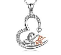 YAFEINI Elephant Necklace Mothers Day Gifts for Mom from Daughter Sterling Silver Mother Daughter Necklace Jewelry for Women Daughter Girls