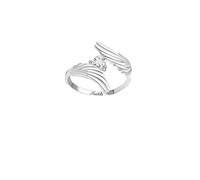 YAFEINI Feather Angel Wings Ring 925 Sterling Silver Faith Engraved Spiritual Jewelry Gift For Women Wife Mom Birthday Christmas Valentine’s Day
