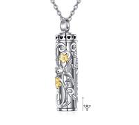 YAFEINI Hummingbirds Urn Necklace Sterling Silver Bar Hummingbirds Cremation Jewelry for Ashes Memory Jewelry for Women Men