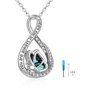 YAFEINI Infinity Butterfly Urn Necklaces for Ashes 925 Sterling Silver Butterfly Ashes Necklace for Women Heart Urn You are Always in My Heart
