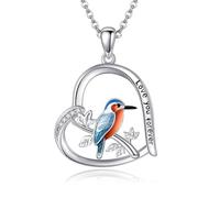 YAFEINI Kingfisher Bird Necklace Kingfisher Lovers Gifts Sterling Silver