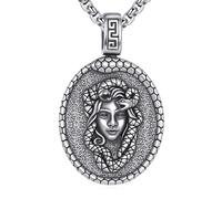 YAFEINI Medusa Necklace 925 Sterling Silver Snake Pendant Necklace Medusa Jewellery Gifts for Women