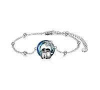 YAFEINI Penguin Bracelet Penguin Gifts 925 Sterling Silver with Crystal Hugging Penguins Cute Animal Christmas Jewelry for Women Sister