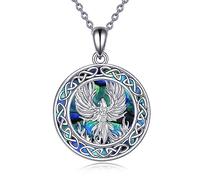 YAFEINI Phoenix Necklace Sterling Silver Abalone shell Phoenix Celtic Knot Phoenix Pendant Jewellery Gift for Women