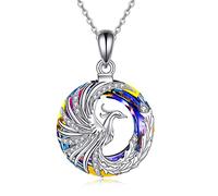 YAFEINI Phoenix Necklace Sterling Silver Nirvana of Phoenix Pendant Necklaces with Crystal Animal Jewellery Gifts for Women Girls