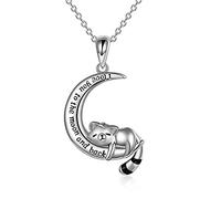 YAFEINI Red Panda Necklace Gifts Sterling Silver Moon Red Panda Pendant Necklaces Cute Jewellery for Women Girls