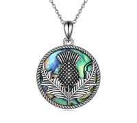 YAFEINI Scottish Thistle Necklace Sterling Silver Thistle Irish Celtic Jewellery Gifts For Women Mother's Day Gifts