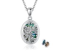 YAFEINI Tree of Life Locket Necklace 925 Sterling Silver Family Tree of Life Flower Locket Necklace that Holds Pictures for Women Jewelry