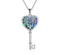 YAFEINI Triple Moon Goddess Necklace Sterling Silver Pentagram Pentacle Tree of Life Pendant Necklace Pagan Wiccan Magic Amulet Jewellery for Women Men