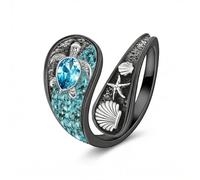 YAFEINI Turtle Spoon Ring 925 Sterling Silver Vintage Adjustable Turtoise Spoon Thumb Ring Sea Beach Jewelry Gift for Women